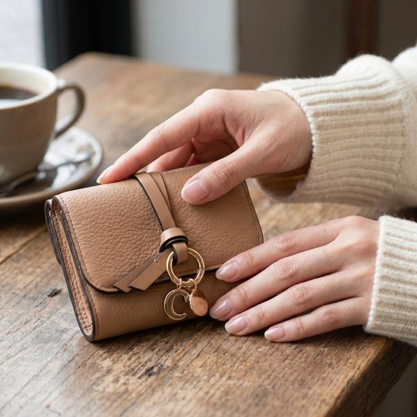 クロエ 三つ折り財布 アルファベット ミニ財布 ブラウン レディース CHLOE CHC21WP945F57 26X 詳細画像