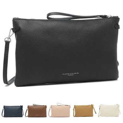 美品】GIANNI CHIARINI ブラックショルダーバッグ GIANNI CHIARINI 