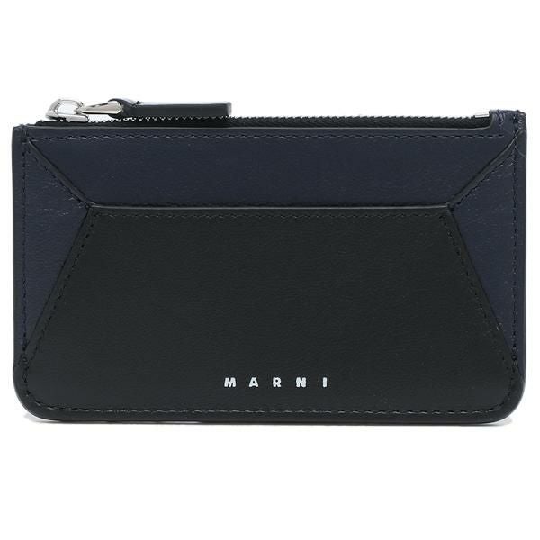 マルニ カードケース フラグメントケース コインケース ネイビー ブラック メンズ MARNI PFMI0053U0 P2644 Z592B 詳細画像