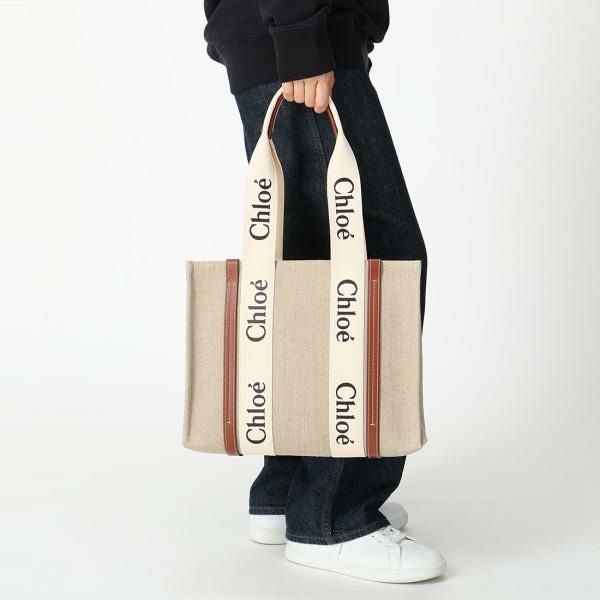 クロエ トートバッグ ウッディ ベージュ ブラウン レディース CHLOE CHC22AS383I26 90U A4対応