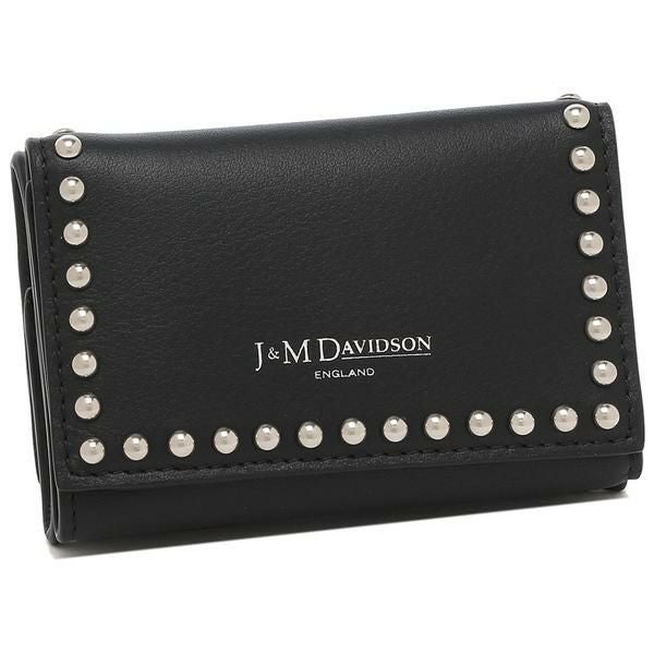 【新品未使用】J&M DAVIDSON ミニ財布 ブラック ジェイアンドエムデヴィッドソン 三つ折り財布 ミニ財布 ブラック