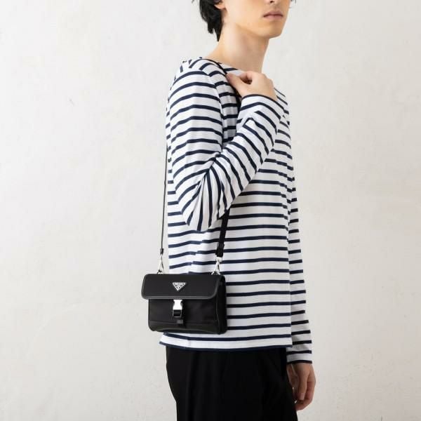 プラダ ショルダーバッグ リナイロン サファイアーノレザー スマホホルダー スマートフォンケース ブラック メンズ レディース PRADA 2ZH108 2DMH F0002