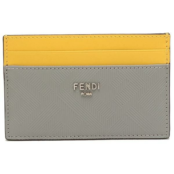 フェンディ カードケース グレー イエロー メンズ FENDI 7M0347 AJF4 F1IK1 詳細画像