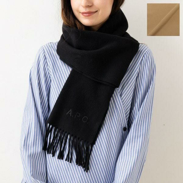 A.P.C. アーペーセー マフラー  黒 【古着】【中古】【送料無料】 中古・古着通販】A.P.C. (アーペーセー) 半袖Tシャツ ホワイト×ピンク