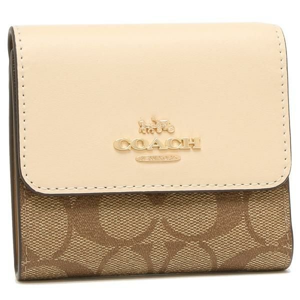 COACH コーチ　折り財布　トープ　ベージュ　二つ折り財布 コーチ COACH 財布 折財布 二つ折り （トープ） -アウトレット通販