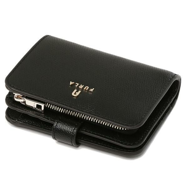 フルラ 二つ折り財布 カメリア Sサイズ ブラック レディース FURLA