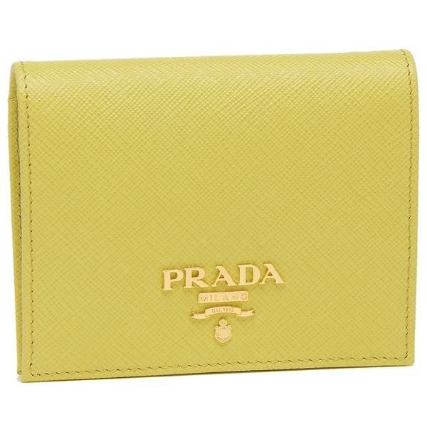 PRADA  二つ折り財布 直営店買付】 PRADA コンパクト二つ折り財布 (PRADA/折りたたみ財布