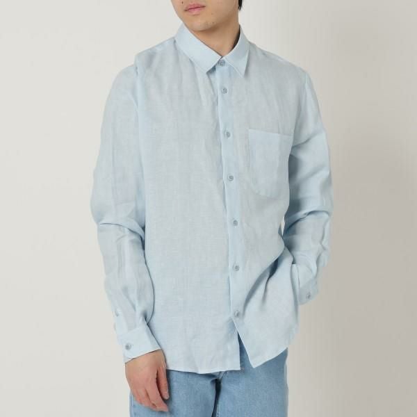 アーペーセー シャツ 長袖シャツ トップス ブルー メンズ APC LIAEK