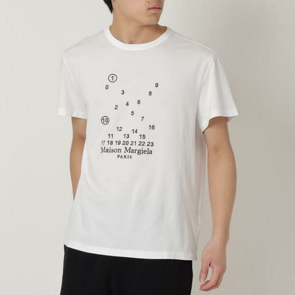 メゾンマルジェラ Tシャツ 半袖カットソー トップス ホワイト メンズ