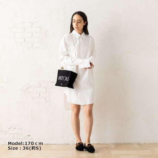 LOEWE ロエベ アナグラム 長袖 シャツワンピース ホワイト ロエベ シャツドレス ホワイト レディース LOEWE S359Y09X99 2090 | AXES