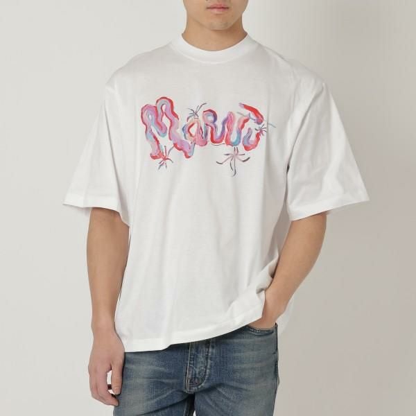 マルニ Tシャツ 半袖Tシャツ トップス ホワイト レディース MARNI