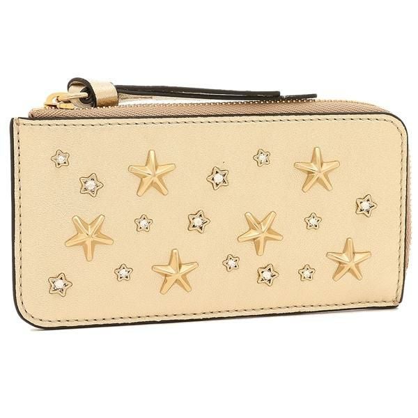 JIMMYCHOO ジミーチュウ　ミディアムウォレット　財布　ベージュ　最終値下 コンパクトジップ ウォレット | シャンパーニュ メタリックレザー