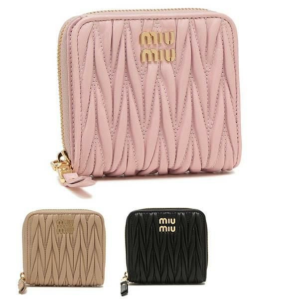 ミュウミュウ 二つ折り財布 マテラッセ ミニ財布 レディース MIU MIU