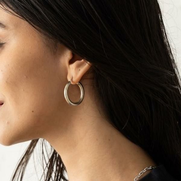 ジルサンダー ピアス クラシック フープピアス シルバー