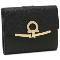 サルヴァトーレフェラガモ 二つ折り財布 ガンチーノクリップ ブラック レディース Salvatore Ferragamo 22C877 0673998