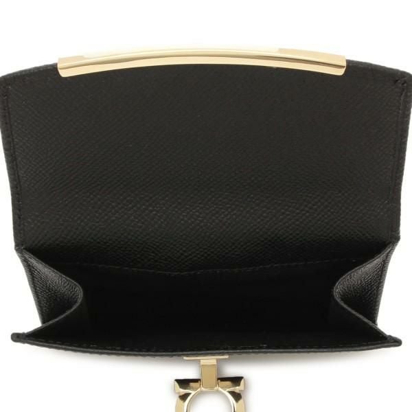 サルヴァトーレフェラガモ 二つ折り財布 ガンチーノクリップ ブラック レディース Salvatore Ferragamo 22C877 0673998 詳細画像