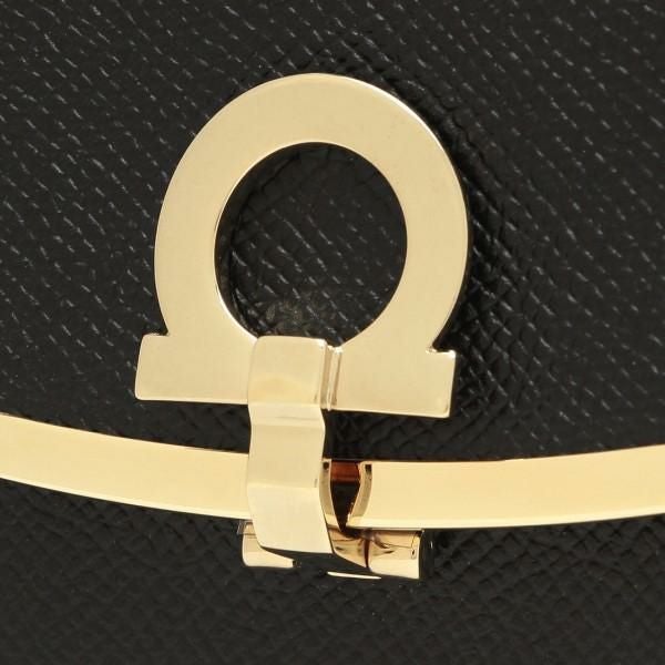 サルヴァトーレフェラガモ 二つ折り財布 ガンチーノクリップ ブラック レディース Salvatore Ferragamo 22C877 0673998 詳細画像