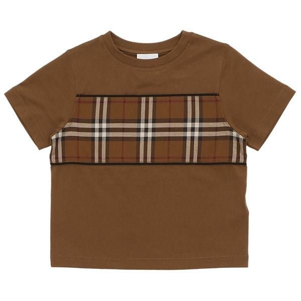 バーバリー 子供服 Tシャツ トップス 半袖カットソー ブラウン キッズ
