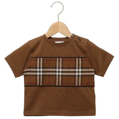 バーバリー ベビー服 Tシャツ トップス 半袖カットソー ブラウン 