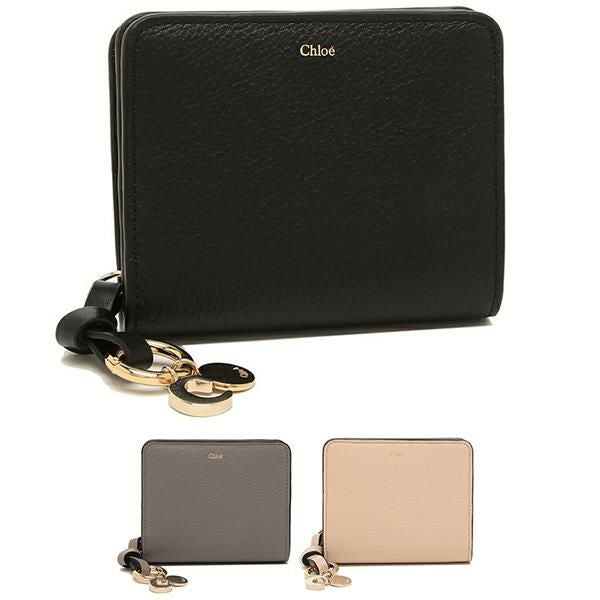 美品 Chloe クロエ ドリュー レザー 二つ折り財布 ミニ財布 ブラック 黒 Chloe（クロエ） 二つ折り財布 SENSE Compact Bi-Fold Wallet センス