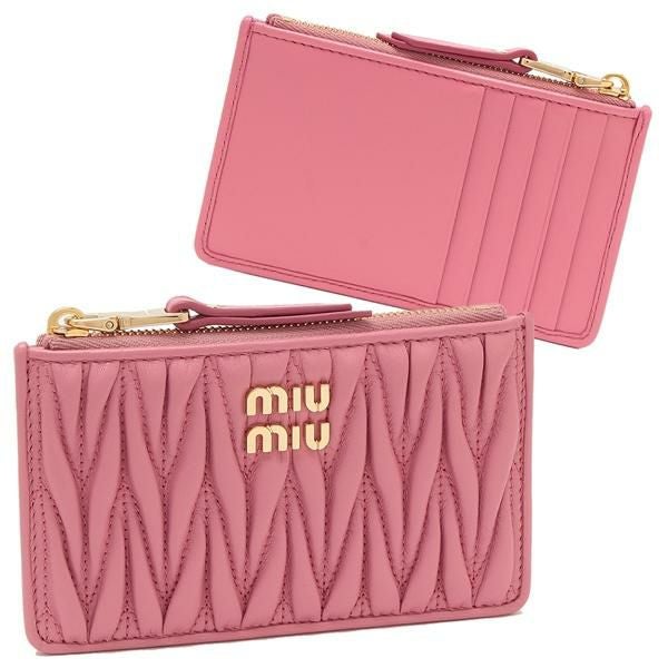 ✨極美品　RFID搭載✨ミュウミュウ　二つ折り　マテラッセ　キルティング　ピンク ミュウミュウ フラグメントケース カードケース マテラッセ ミニ財布