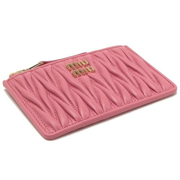 miu miu ピンク ベルベット 収納ケース ミュウミュウ フラグメントケース カードケース マテラッセ ミニ財布