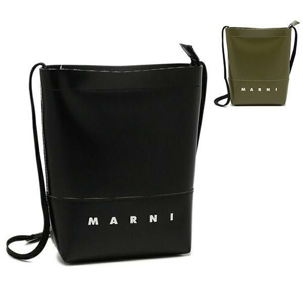 マルニ　ショルダーバッグ MARNI - 新品 23aw MARNI ショルダーバッグ 黒 緑 レザー 5960の通販