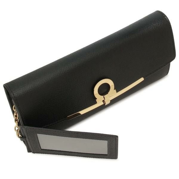 サルヴァトーレフェラガモ 長財布 ガンチーノクリップ ブラック レディース Salvatore Ferragamo 22D150 0683312 詳細画像