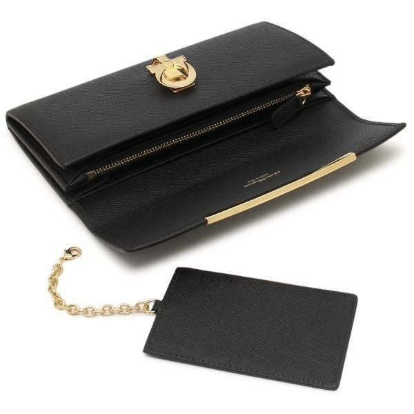 サルヴァトーレフェラガモ 長財布 ガンチーノクリップ ブラック レディース Salvatore Ferragamo 22D150 0683312 詳細画像