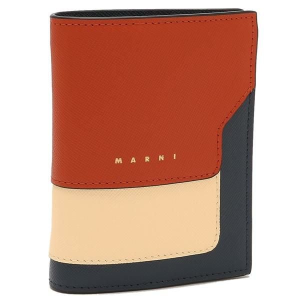 マルニ 二つ折り財布 オレンジ マルチカラー レディース MARNI