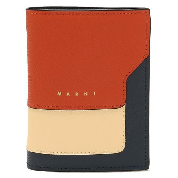 マルニ 二つ折り財布 オレンジ マルチカラー レディース MARNI
