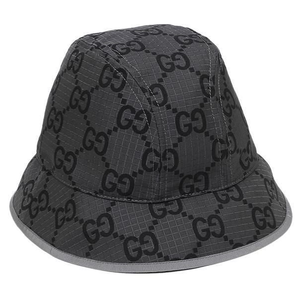 グッチ 帽子 GGパターン グレー ブラック メンズ GUCCI 768378 4HA5N