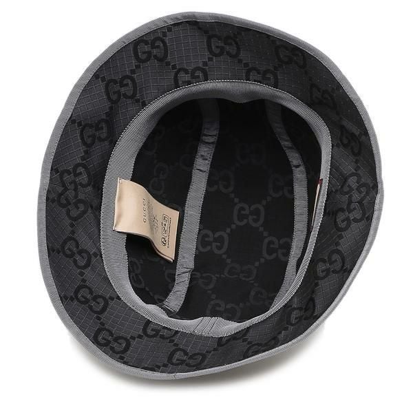 グッチ 帽子 GGパターン グレー ブラック メンズ GUCCI 768378 4HA5N