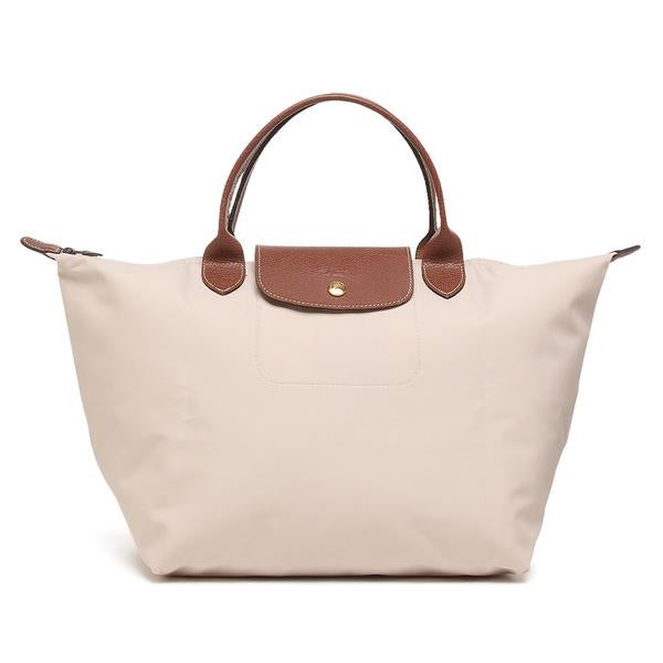 美品✨ロンシャン　プリアージュ ナイロン レザー　ベージュ ロンシャン ハンドバッグ プリアージュ Mサイズ レディース LONGCHAMP