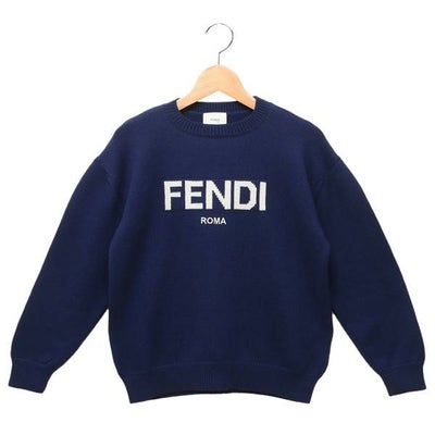 フェンディ 子供服 ニット セーター ネイビー ホワイト キッズ FENDI 