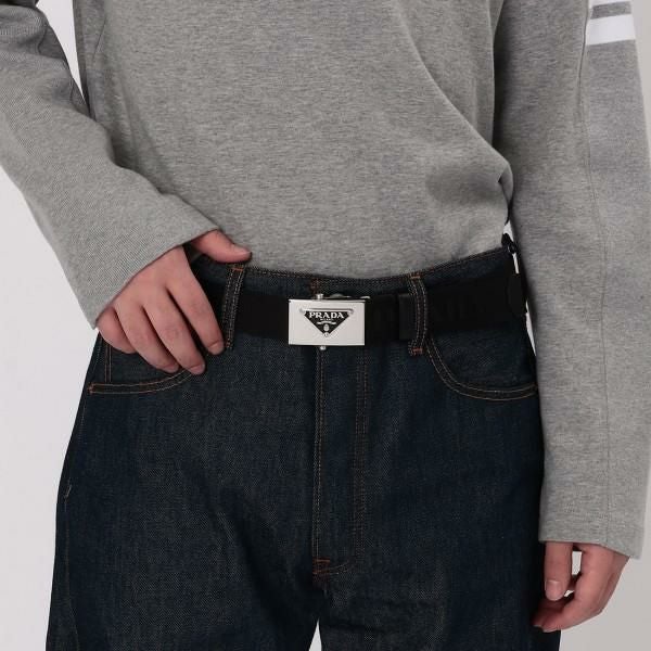 プラダ ベルト トライアングルロゴ ブラック メンズ PRADA 2CN085 2DKF