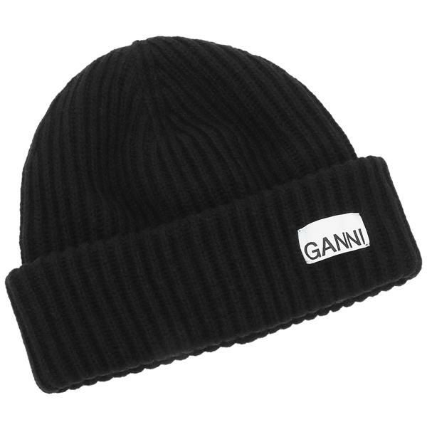 GANNI ビーニー 黒 ブラック ニットキャップ Beanie A4429 ガニー 帽子 ニット帽 ビーニー ブラック レディース GANNI A4429 099