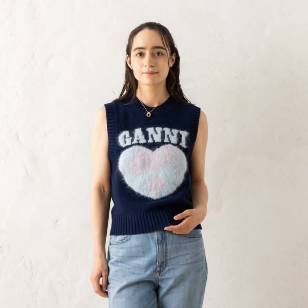 ガニー GANNI K2218 ニット 楽天市場】GANNI ガニー ニット GRAPHIC SOFT WOOL MIX O-NECK K2218