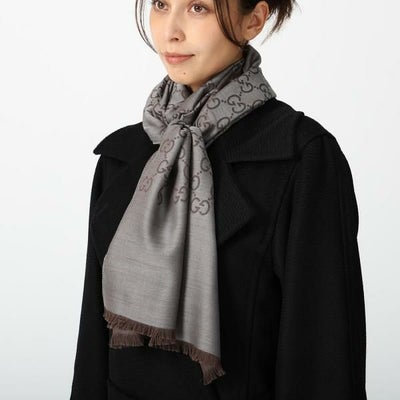 グッチ スカーフ バンダナ ストール グレー レディース GUCCI 165904 