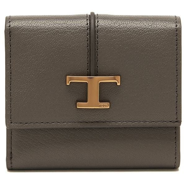 トッズ 三つ折り財布 Tタイムレス ミニ財布 グレー レディース TODS