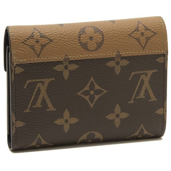 ほぼ未使用 ルイ ヴィトン Louis Vuitton ポルトドキュマン 198 ルイヴィトン 三つ折り財布 ポルトフォイユヴィクトリーヌ ブラウン