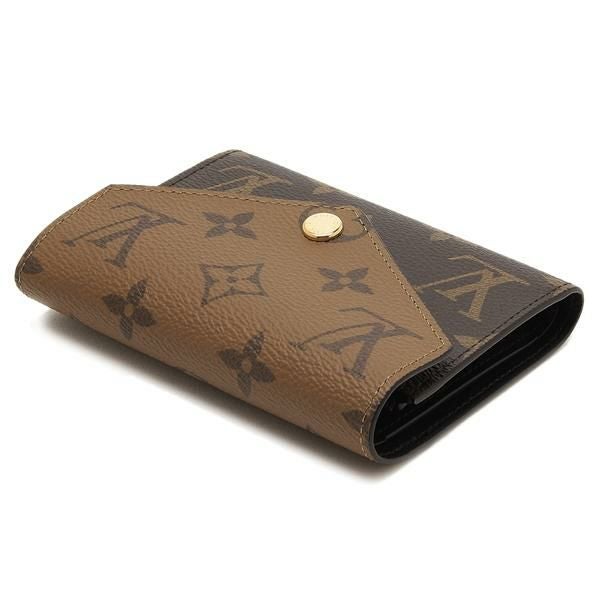 ルイヴィトン 三つ折り財布 ポルトフォイユヴィクトリーヌ ブラウン