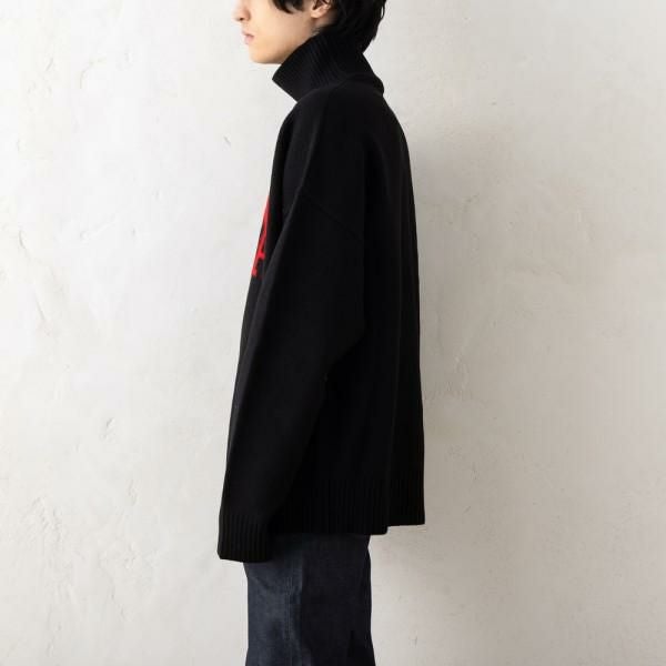 アミパリス ニット セーター ブラック メンズ AMI PARIS BFUKS40201