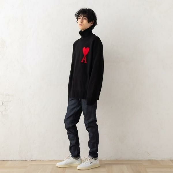 アミパリス ニット セーター ブラック メンズ AMI PARIS BFUKS40201