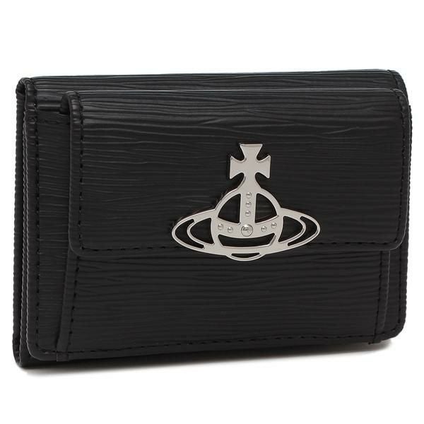 【✨超人気】Vivienne Westwood ブラック 三つ折り財布 オンライン取寄 Vivienne Westwood 三つ折り財布 ブラック 大人気