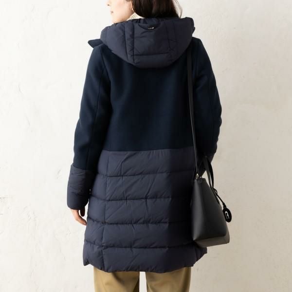 ヘルノ　レディースダウン　ウール　42 ネイビー HERNO（ヘルノ） ダウンジャケット コート ネイビー レディース HERNO