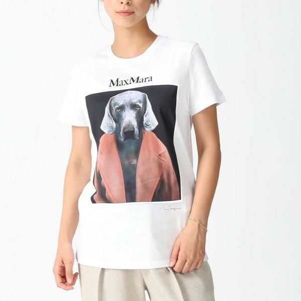 マックスマーラー　Max Mara イラストプリントTシャツ MaxMara(マックスマーラ) プリントTシャツ ホワイト Mサイズ 19760193