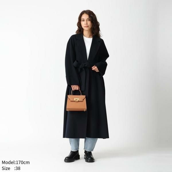 MaxMara ロングコート ブラック 42 キレイめ オフィス 上品 大人 WEEKEND MAX MARA (ウィークエンド マックスマーラ) バージンウール