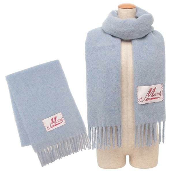 Marni アルパカマフラー ブルー マルニ マフラー アルパカスカーフ ブルー レディース MARNI