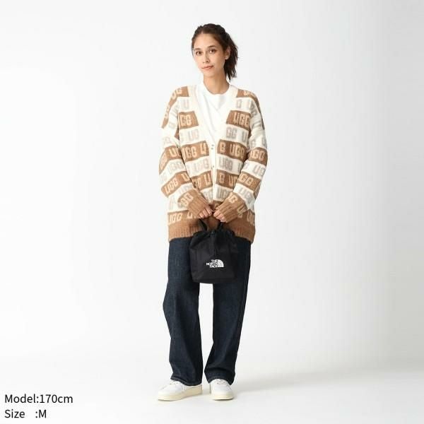 アグ カーディガン ボレロ UGG グラフィックロゴカーディガン ベージュ
